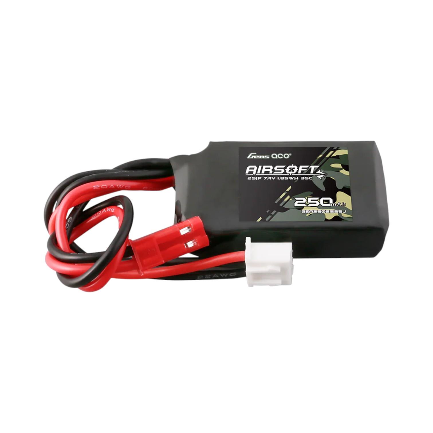 Gens ace 250mAh 7.4V 35C 2S1P Airsoft Gun Lipo Battery with JST-SYP Plug