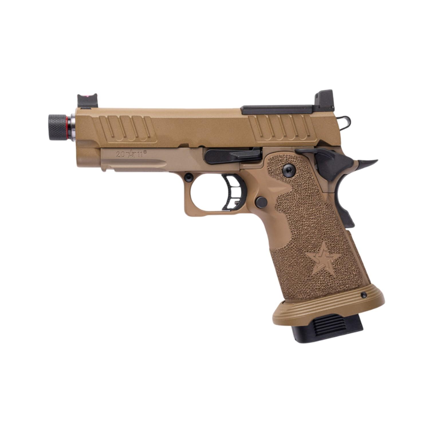 EMG 6mm Pro Shop Staccato C2 2011 SOC GBB Pistol w/ Hand-Made Stippling Grip - FDE (by Army Armament)