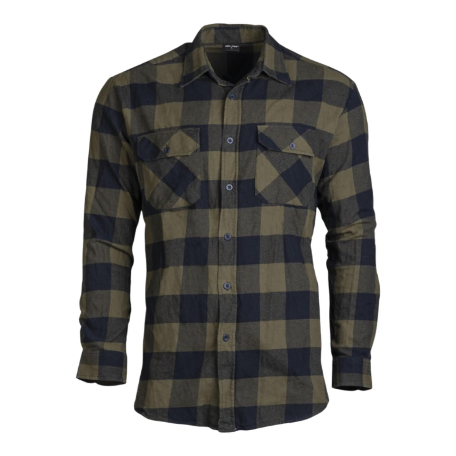 Mil-Tec Chemise à carreaux légère noire/olive