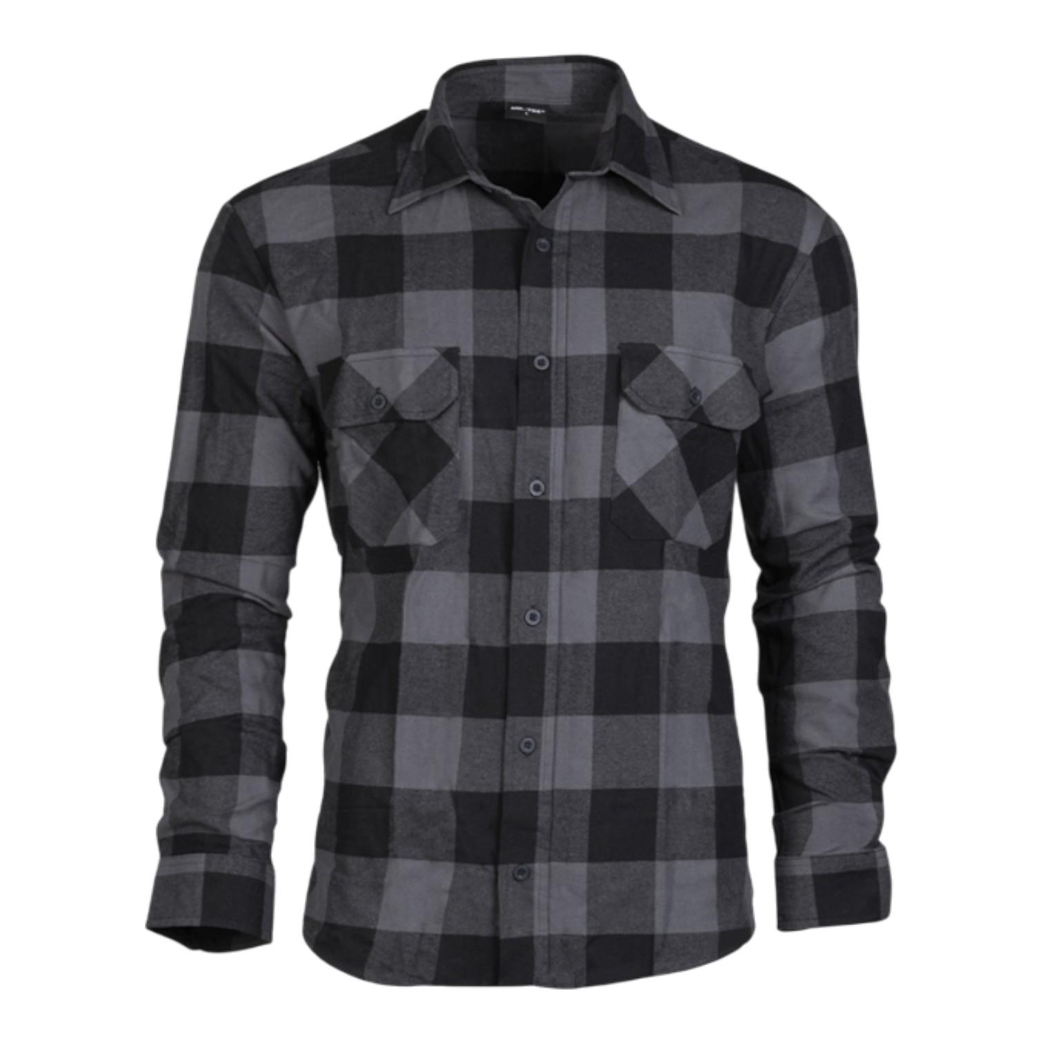 Mil-Tec Chemise à carreaux légère noire/gris