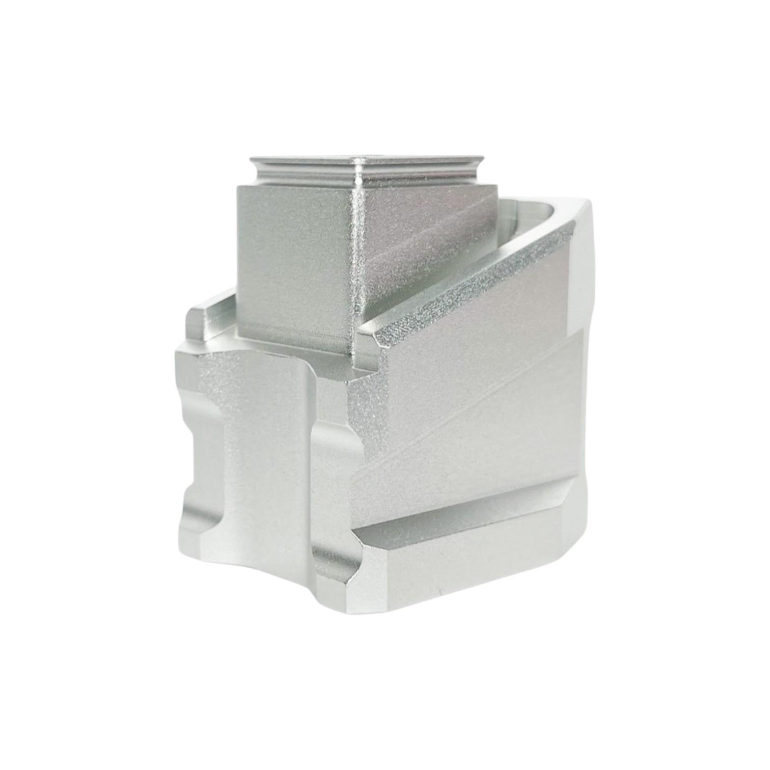 CNC Magazine Extension Plate for AAP-01 / Glock Silver