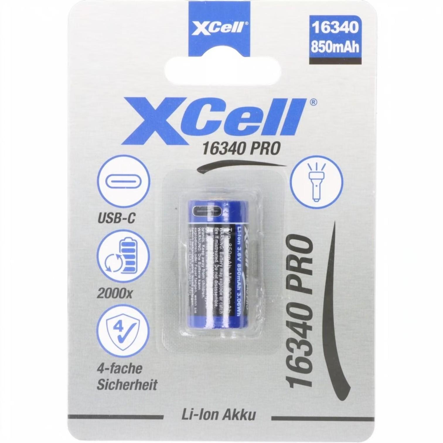 XCell CR123 Rechargeable USB-C