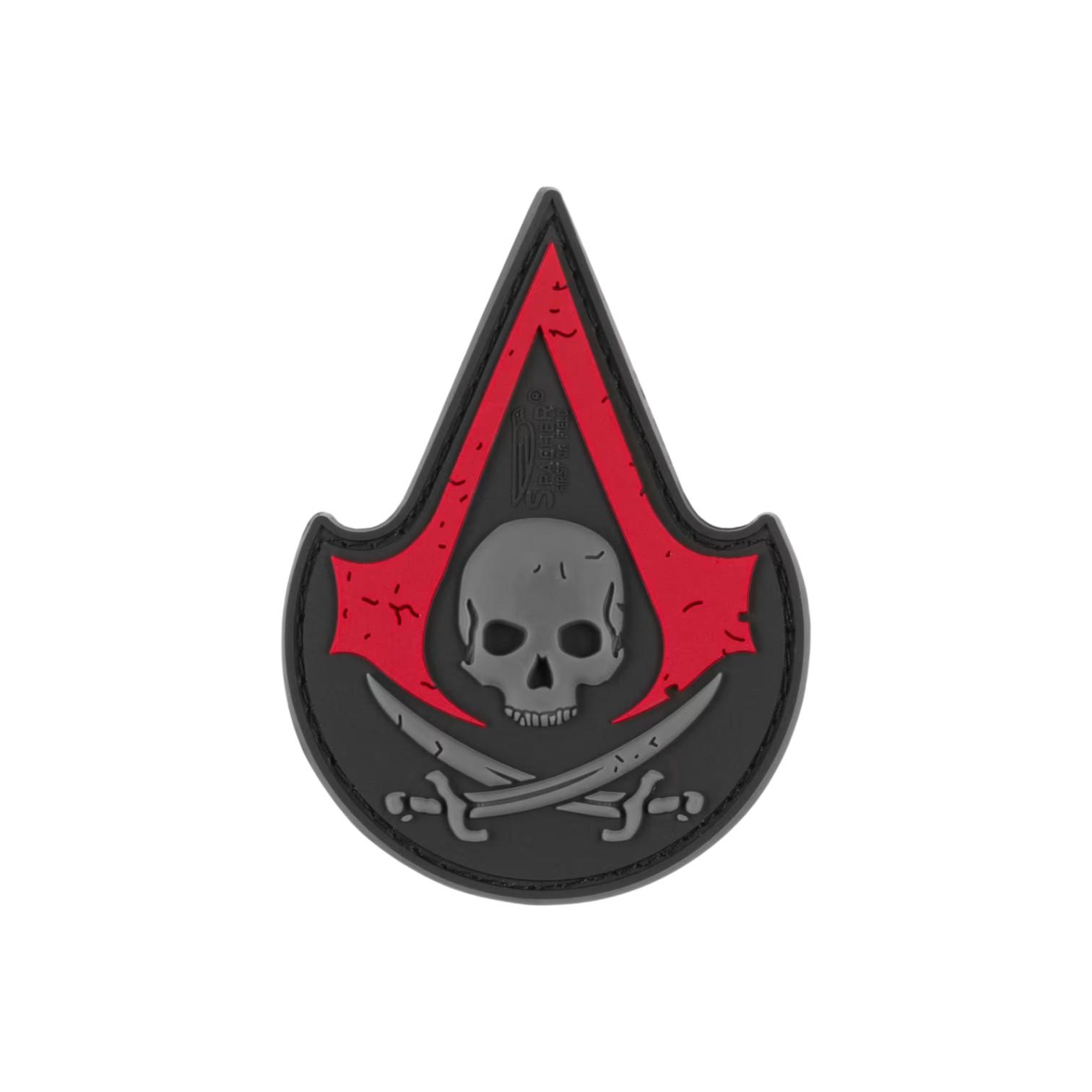 Assassin Skull Rubber Patch rouge